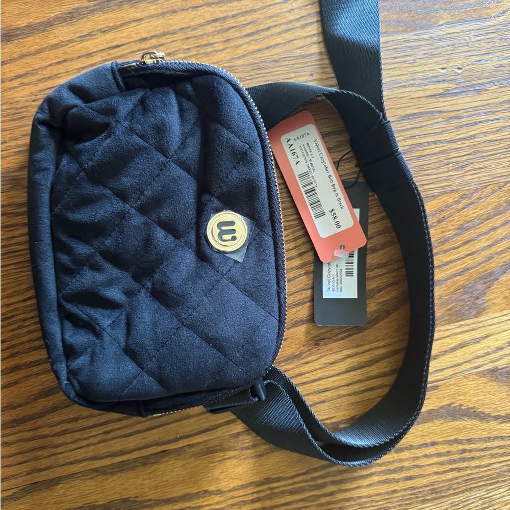 Black Velvet Belt Bag